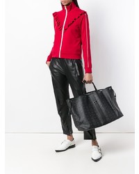 Sac fourre-tout en cuir imprimé noir MCM