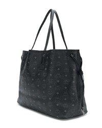 Sac fourre-tout en cuir imprimé noir MCM