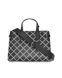 Sac fourre-tout en cuir imprimé noir Burberry