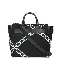 Sac fourre-tout en cuir imprimé noir Burberry