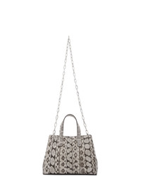 Sac fourre-tout en cuir imprimé serpent noir et blanc