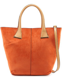 Sac fourre-tout en cuir imprimé serpent orange