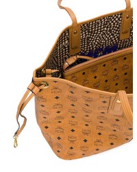 Sac fourre-tout en cuir imprimé tabac MCM