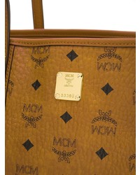 Sac fourre-tout en cuir imprimé tabac MCM