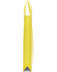 Sac fourre-tout en cuir jaune