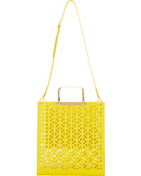 Sac fourre-tout en cuir jaune Sophie Hulme