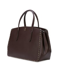 Sac fourre-tout en cuir marron foncé Coach