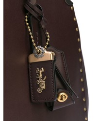 Sac fourre-tout en cuir marron foncé Coach