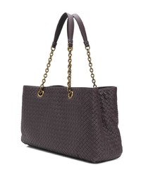 Sac fourre-tout en cuir marron foncé Bottega Veneta