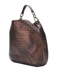 Sac fourre-tout en cuir marron foncé Bottega Veneta