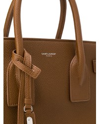 Sac fourre-tout en cuir marron Saint Laurent