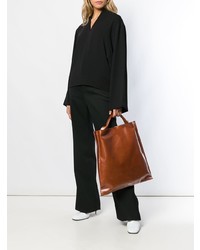 Sac fourre-tout en cuir marron Jil Sander