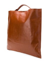 Sac fourre-tout en cuir marron Jil Sander