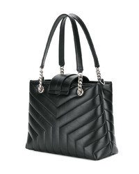 Sac fourre-tout en cuir matelassé noir Saint Laurent