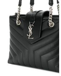 Sac fourre-tout en cuir matelassé noir Saint Laurent