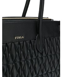 Sac fourre-tout en cuir matelassé noir Furla