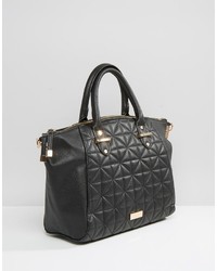 Sac fourre-tout en cuir matelassé noir Lipsy