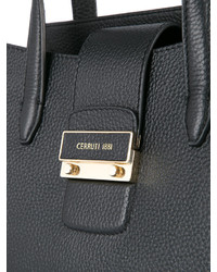 Sac fourre-tout en cuir noir Cerruti