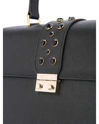 Sac fourre-tout en cuir noir Cerruti