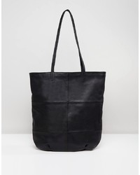 Sac fourre-tout en cuir noir ASOS DESIGN