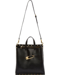 Sac fourre-tout en cuir noir Versus