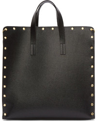 Sac fourre-tout en cuir noir Versus