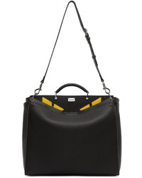 Sac fourre-tout en cuir noir Fendi