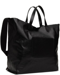 Sac fourre-tout en cuir noir Jil Sander