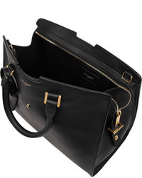 Sac fourre-tout en cuir noir Saint Laurent