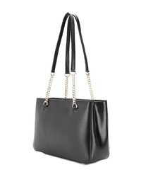 Sac fourre-tout en cuir noir Donna Karan