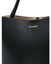 Sac fourre-tout en cuir noir Jil Sander