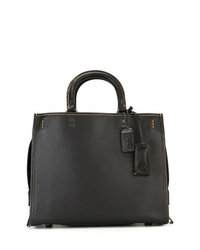 Sac fourre-tout en cuir noir Coach