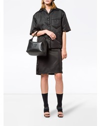 Sac fourre-tout en cuir noir Prada