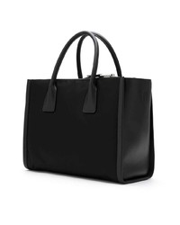 Sac fourre-tout en cuir noir Prada