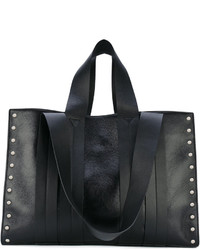 Sac fourre-tout en cuir noir Corto Moltedo