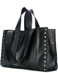 Sac fourre-tout en cuir noir Corto Moltedo