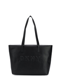 Sac fourre-tout en cuir noir DKNY