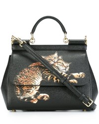 Sac fourre-tout en cuir noir Dolce & Gabbana