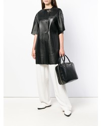 Sac fourre-tout en cuir noir Jil Sander