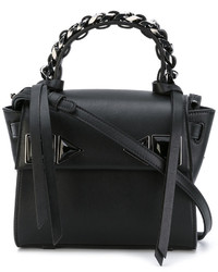 Sac fourre-tout en cuir noir Elena Ghisellini