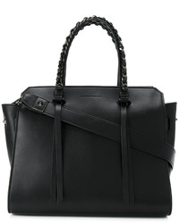 Sac fourre-tout en cuir noir Elena Ghisellini