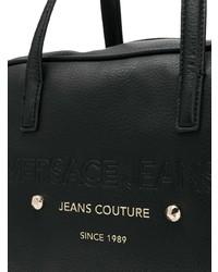 Sac fourre-tout en cuir noir Versace Jeans