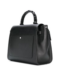 Sac fourre-tout en cuir noir Elena Ghisellini