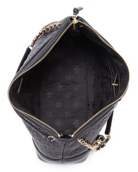 Sac fourre-tout en cuir noir Tory Burch