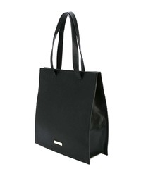 Sac fourre-tout en cuir noir Christian Siriano