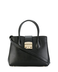 Sac fourre-tout en cuir noir Furla