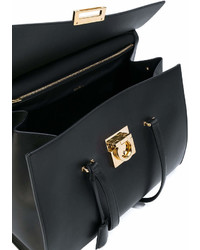 Sac fourre-tout en cuir noir Salvatore Ferragamo