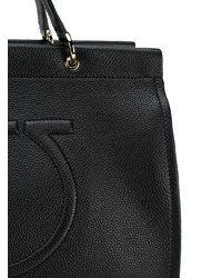 Sac fourre-tout en cuir noir Salvatore Ferragamo