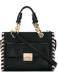 Sac fourre-tout en cuir noir Karl Lagerfeld