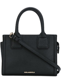 Sac fourre-tout en cuir noir Karl Lagerfeld